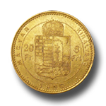 Gold 8 Forint/20 Francs Ungarn verschiedene Forint 