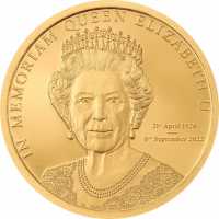 Gold Münze Queen Elizabeth II - In Memoriam Edle Geschenkideen Cookinseln PP