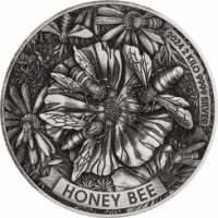 2kg Honigbiene Auflage: 200, Antik Finish High Relief inkl. Etui mit Etui, High Relief, Antik Finish