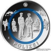 Deutschland Bimetall - Polymerring Deutschland 10 Euro 2024 Polizei F