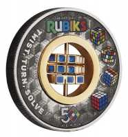 Rubiks Cube - 50 Jahre Antik Colored Coin * Coloriert, Antik Finish