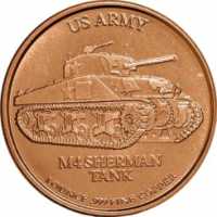 1 Unze Kupfermuenze US Army Sherman Tank 