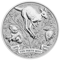 Münze Perth Mint 125 Jahre Platin, 