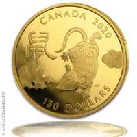 150 Dollar Gold, Jahr der Ratte 2020 PP  canada 