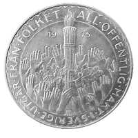 Silber50 Kronen Schweden Verfassungsreform 1975, 24,98 g Feinsilber 