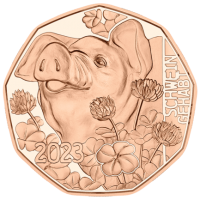 8,9 g Kupfer sterreich Neujahrsmuenze Schwein gehabt 2023 19 % MwSt. 19 % MwSt.