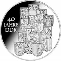 Kupfer-Zink-Nickel DDR 10 Mark 1989 40 Jahre 