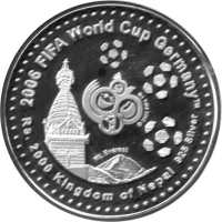 Nepal 2000 Rupees - XVIII. Fußball WM 2006 in Deutschland FIFA-Emblem und Bodnath-Stupa PP