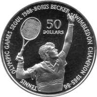 Niue 50 Dollars 1987 - XXIV. Olympische Sommerspiele 1988 in Seoul Boris Becker PP