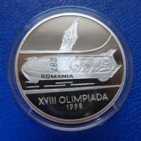 Rumänien 100 Lei Bobfahrer Olympia Nagano Silber PP