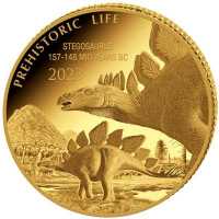 Kongo Prähistorisches Leben 12. Stegosaurus 2023 100 Francs 12 Gold 0,5g 