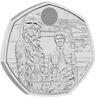 Grossbritannien Star Wars Han Solo and Chewbacca 19% Gro britannien 50 Pence TM Blister Kupfer Nickel 8g im Blister, 19 % MwSt.