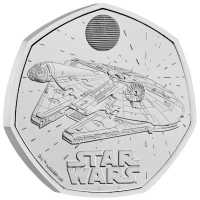 Grossbritannien Star Wars Millennium Falcon 19% Gro britannien 50 Pence TM Blister Kupfer Nickel 8g im Blister, 19 % MwSt.